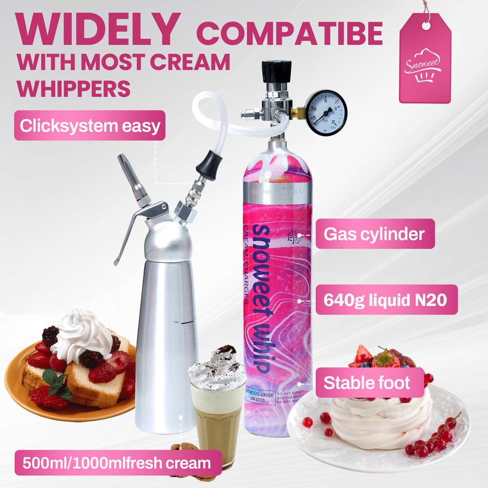 
                  
                    Snoweet Whip 1L 640G N20 Cream Chargers  Tanks
                  
                
